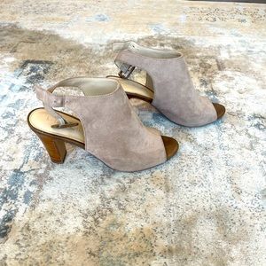 Cream Bootie Open Toe Heel